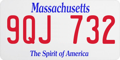 MA license plate 9QJ732
