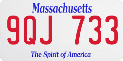 MA license plate 9QJ733