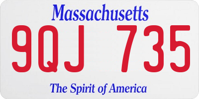 MA license plate 9QJ735
