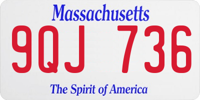 MA license plate 9QJ736