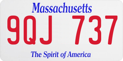 MA license plate 9QJ737