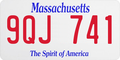MA license plate 9QJ741