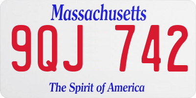 MA license plate 9QJ742