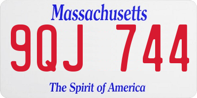 MA license plate 9QJ744