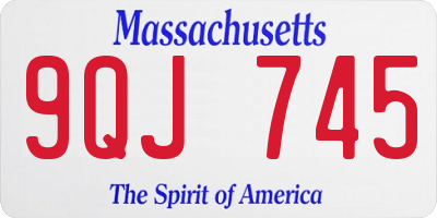 MA license plate 9QJ745