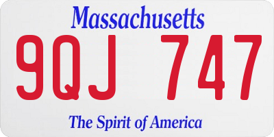 MA license plate 9QJ747