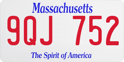 MA license plate 9QJ752