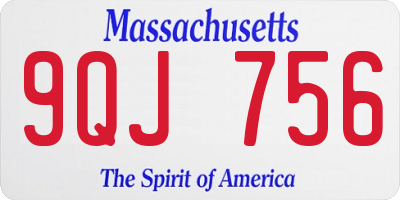 MA license plate 9QJ756