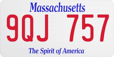 MA license plate 9QJ757