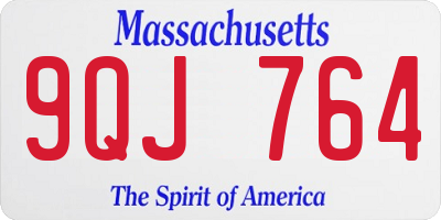 MA license plate 9QJ764