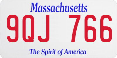MA license plate 9QJ766