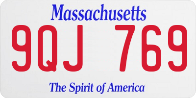MA license plate 9QJ769