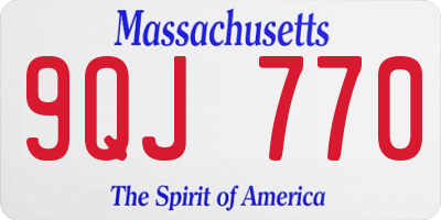 MA license plate 9QJ770