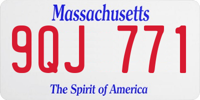 MA license plate 9QJ771