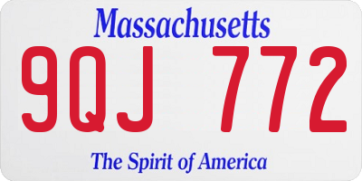MA license plate 9QJ772