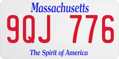 MA license plate 9QJ776