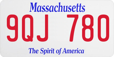 MA license plate 9QJ780