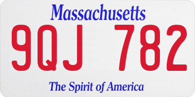 MA license plate 9QJ782
