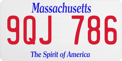 MA license plate 9QJ786