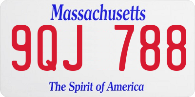 MA license plate 9QJ788