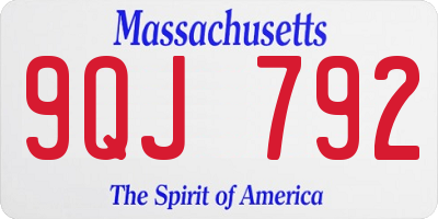 MA license plate 9QJ792