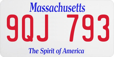 MA license plate 9QJ793