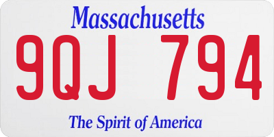 MA license plate 9QJ794