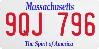 MA license plate 9QJ796