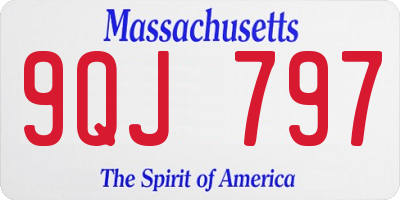 MA license plate 9QJ797