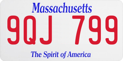 MA license plate 9QJ799