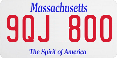 MA license plate 9QJ800