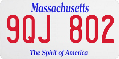 MA license plate 9QJ802