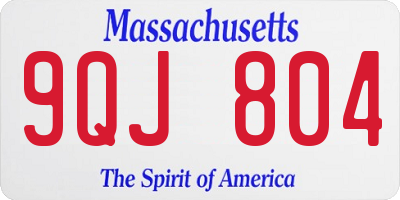 MA license plate 9QJ804