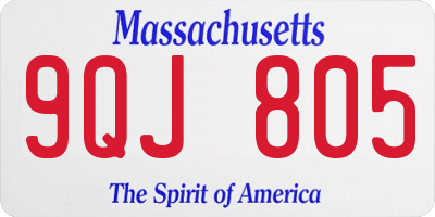 MA license plate 9QJ805