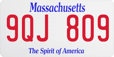 MA license plate 9QJ809