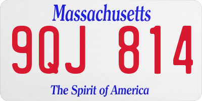 MA license plate 9QJ814