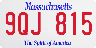 MA license plate 9QJ815
