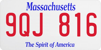 MA license plate 9QJ816
