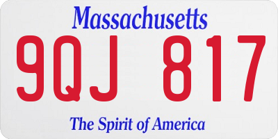MA license plate 9QJ817
