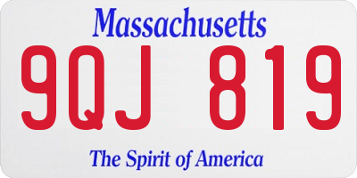 MA license plate 9QJ819