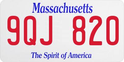 MA license plate 9QJ820
