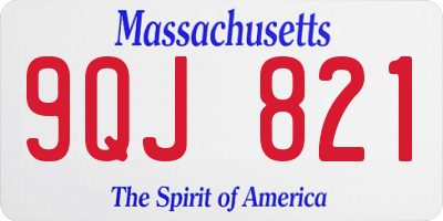 MA license plate 9QJ821