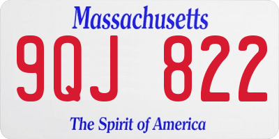 MA license plate 9QJ822