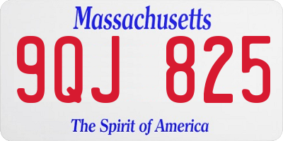 MA license plate 9QJ825