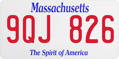 MA license plate 9QJ826