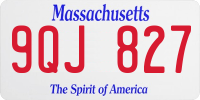 MA license plate 9QJ827