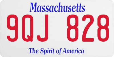 MA license plate 9QJ828
