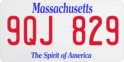 MA license plate 9QJ829