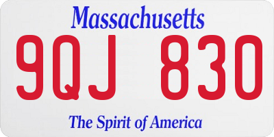 MA license plate 9QJ830