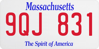MA license plate 9QJ831
